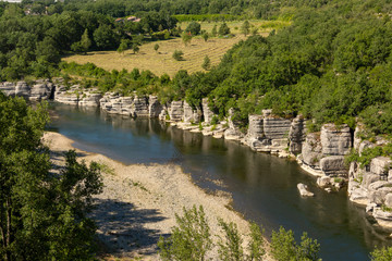 Fototapeta premium The rocks on the river Ardeche at 