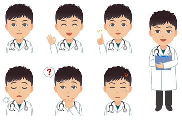 Male doctor's pose variation