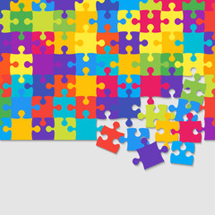 Colorful Background Puzzle. Jigsaw Puzzle Banner.