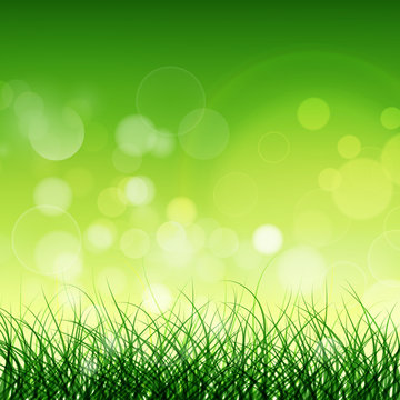 Illustration of abstract meadow green grass with green spring concept background