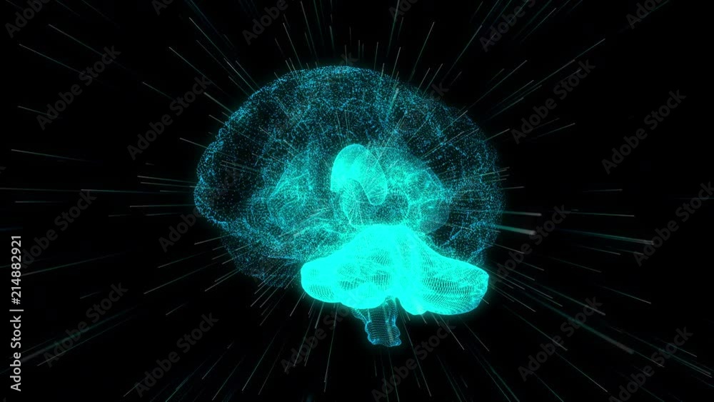 Poster ai (artificial intelligence) concept. human brain.