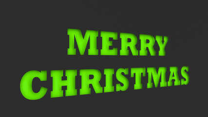 Green Merry Christmas words cut in black paper