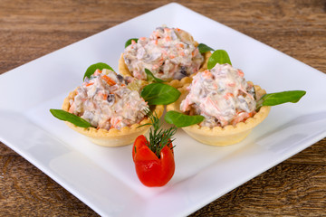 Russian salad canape
