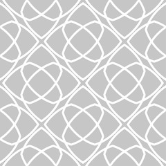 Fototapeta premium Gray and white geometric ornament. Seamless pattern