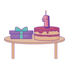 birthday cake and gift box