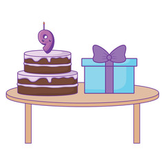 birthday cake and gift box