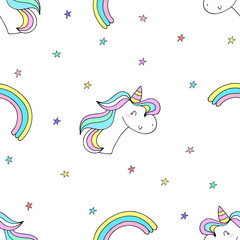 cute unicorn vector pattern