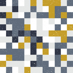 Squares mosaic geometric vector seamless pattern.