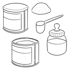 vector set of milk powder