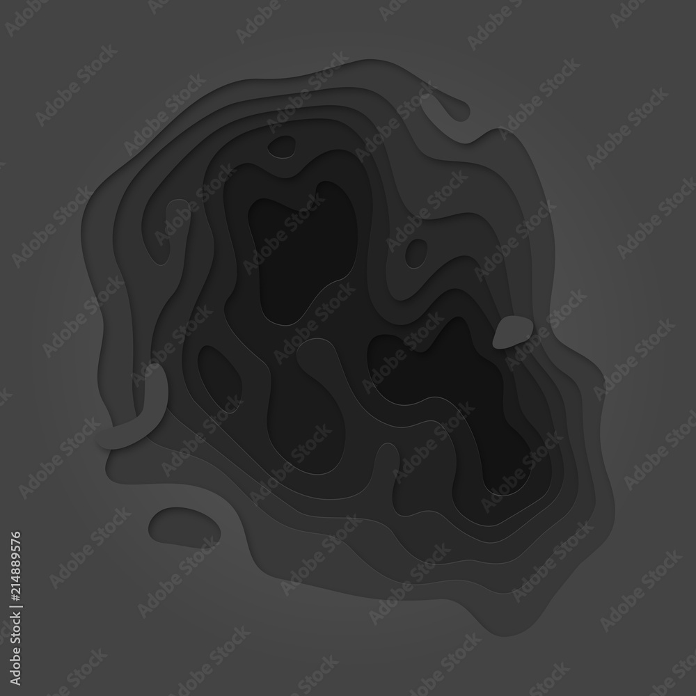 Poster Papercut multi layer black gradient background