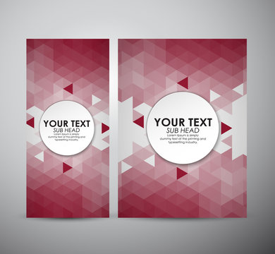 Brochure business design Abstract red triangle pattern background. 