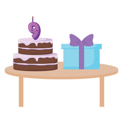 birthday cake and gift box