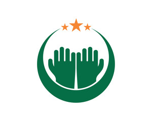 praying hand islam muslim religion spirituality religious image vector icon