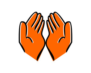 praying hand islam muslim religion spirituality religious image vector icon