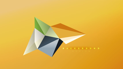 Abstract background - geometric origami style shape composition, triangular low poly design concept. Colorful trendy minimalistic illustration