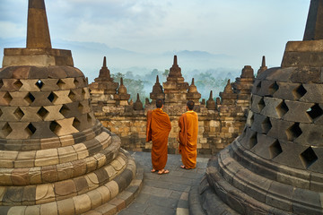 Borobudur Largest Buddhist temple in the world - obrazy, fototapety, plakaty