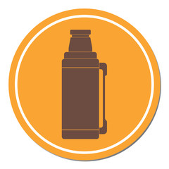 Thermos container icon, camping and hiking equipment