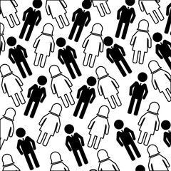 people team work silhouette pattern