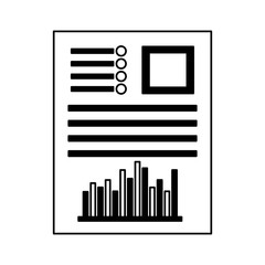 document file with statistics bars graphic