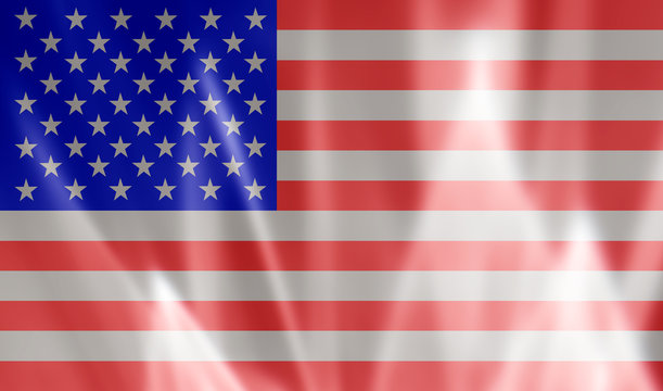 Waving colorful United states of america flag