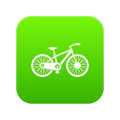 Bicycle icon digital green for any design isolated on white vector illustration