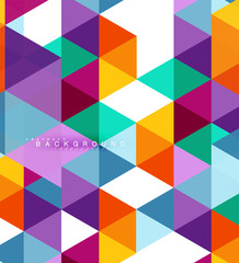 Multicolored triangles abstract background, mosaic tiles concept