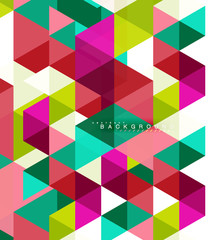 Multicolored triangles abstract background, mosaic tiles concept