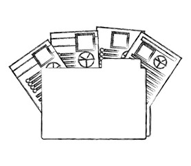 folder with documents files of statistics graphic