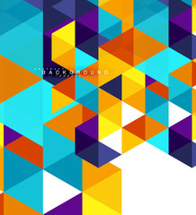 Multicolored triangles abstract background, mosaic tiles concept