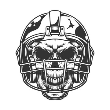 Skull in the football helmet