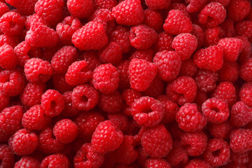 Fresh ripe raspberries as background