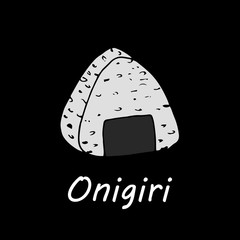 japanese food onigiri on black background