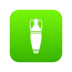 Vase icon green vector isolated on white background