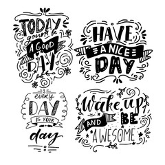 Have a good day. Hand lettering vintage illustration 
