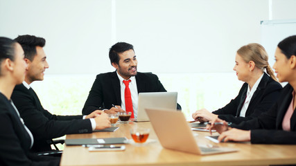 Group of business people having discussion at meeting room