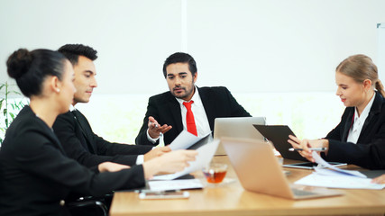 Group of business people having discussion at meeting room