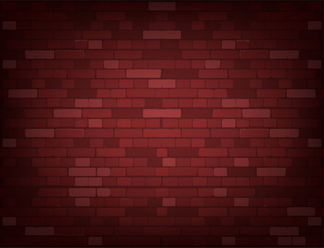 Dark red brick wall. Realistic background. Stock Illustration | Adobe Stock