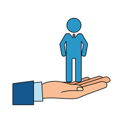 hand with man team work