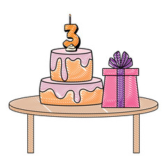 birthday cake and gift box