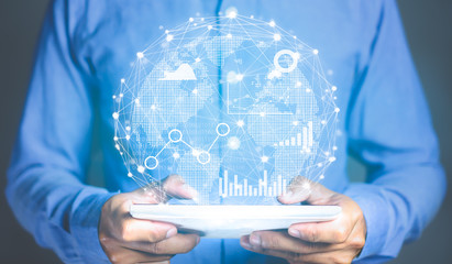 Big data analytics and business intelligence concept.