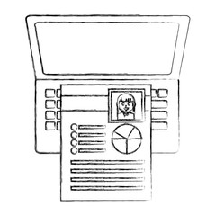 laptop computer with curriculum vitae icon