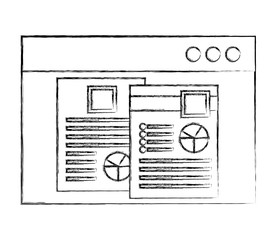 web page template with documents isolated icon