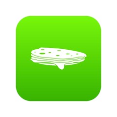 Stack of pancakes icon digital green for any design isolated on white vector illustration