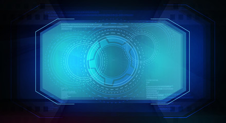 Holographic display, additional reality, neon light, abstract background, map