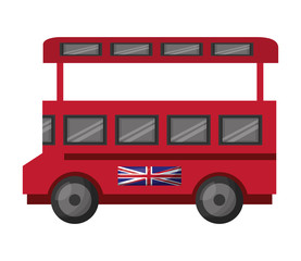 bus transport with flag of great britain icon vector illustration design