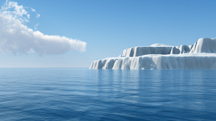 a big iceberg in the ocean - 214899352