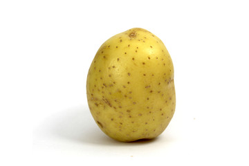 Frische Kartoffel vom Bauern alleinstehend isoliert weißer Hintergrund