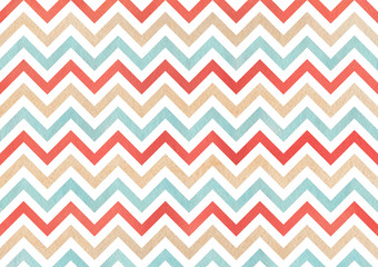 Watercolor stripes background, chevron.