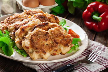 Chicken Medallion with red pepper portions