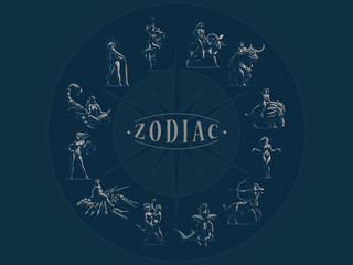 Zodiac signs. Vector illustration.
